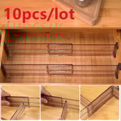 10 vnt. Reguliuojamas stalčių skyriklis „pasidaryk pats“ spintos spintelės laikymo pertvaros pertvaros, skirtos netvarkingoms virtuvės stalo įrankių tvarkyklės skyryklėms
