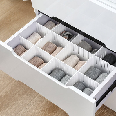 4 ks plastová oddeľovacia priečka zásuviek, organizér na úložný priestor, spodná bielizeň, ponožky, make-up, šindeľ, voľne kombinovateľná priečka, DIY