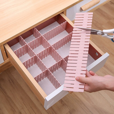 4 ks plastová oddeľovacia priečka zásuviek, organizér na úložný priestor, spodná bielizeň, ponožky, make-up, šindeľ, voľne kombinovateľná priečka, DIY