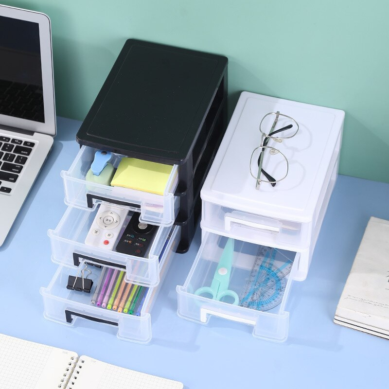 Dvojzásuvkový úložný box na stôl, plastový stojan na spisy, úložný box na kozmetiku, úložný box na make-up