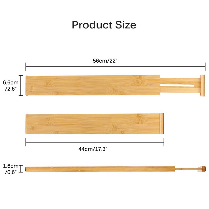 1 pakuotė bambukiniai stalčių skirstytuvai Namai Virtuvė Miegamasis Spyruokliniai reguliuojami stalčių skyrikliai Stalčių laikymo pagalba