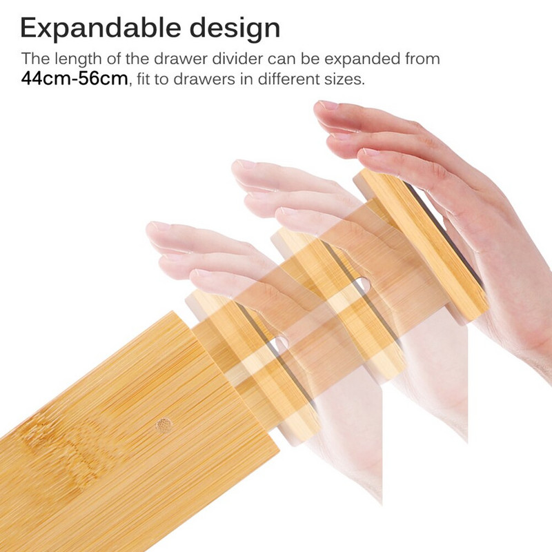1 pakuotė bambukiniai stalčių skirstytuvai Namai Virtuvė Miegamasis Spyruokliniai reguliuojami stalčių skyrikliai Stalčių laikymo pagalba