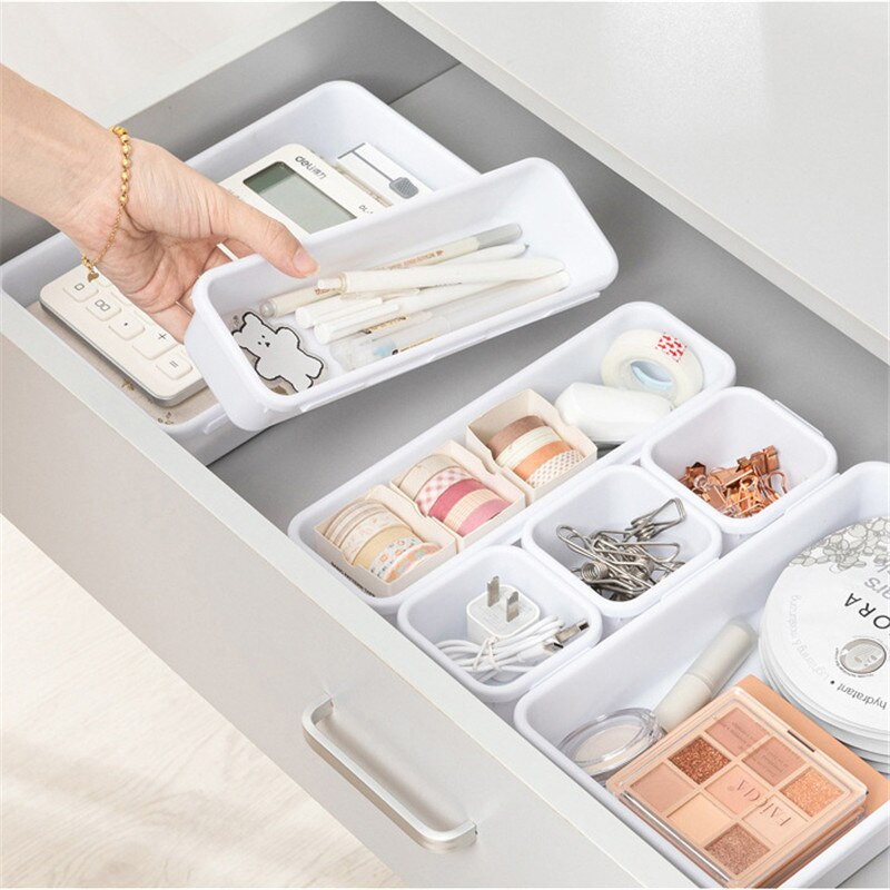 8pcs/set Kućna ladica Organizator Kutija Pladnjevi Kutija za pohranu Uredska pohrana Kuhinja Kupaonica Ormar Organizacija kutije za šminku Stol za šminku