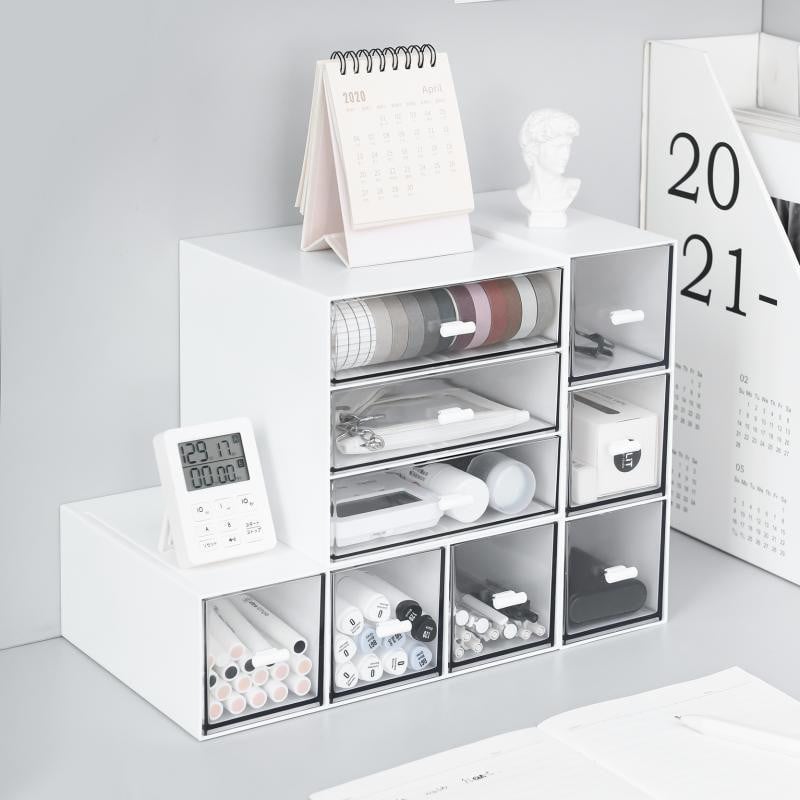 Jednoduchá viacmriežková úložná krabica na stôl, rôzne potreby, plastová dokončovacia krabica, študentská internátna priehradka na skladovanie