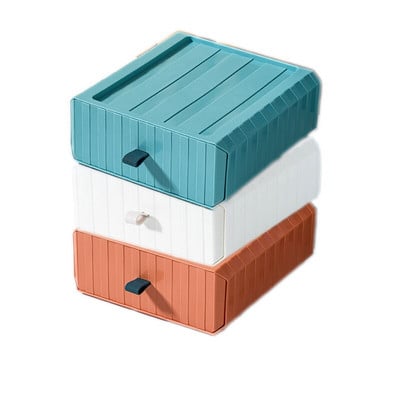 Nový viacfarebný stolový organizér so zásuvkou, stohovateľný, kúpeľňový, kozmetický rúška, kancelárske doplnky, úložný box, plastové zásuvkové koše