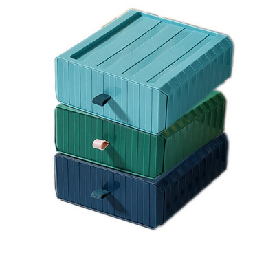 Nový viacfarebný stolový organizér so zásuvkou, stohovateľný, kúpeľňový, kozmetický rúška, kancelárske doplnky, úložný box, plastové zásuvkové koše