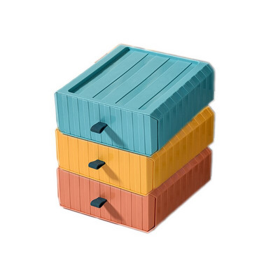 Nový viacfarebný stolový organizér so zásuvkou, stohovateľný, kúpeľňový, kozmetický rúška, kancelárske doplnky, úložný box, plastové zásuvkové koše