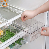 Cutie de depozitare sertar frigider PET fără grilă 4-8 grilă Organizator pentru alimente Cutie de depozitare dreptunghiulară transparentă