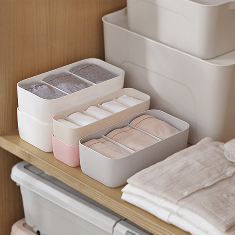 5-mriežková úložná krabica na ponožky a spodnú bielizeň, plastová zásuvková triediaca krabica, multifunkčná úložná krabica na líčenie, doska so zásuvkami, 3-mriežková