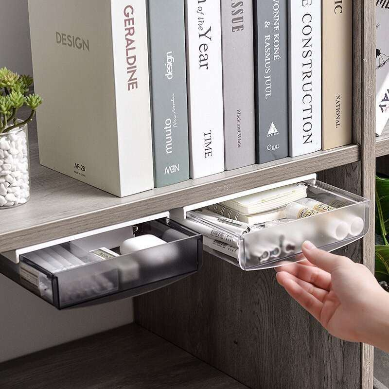 Kutija za pohranu u ladici ispod stola Skrivena ladica za pohranu za uredsku pohranu Držač za olovke Samoljepljiva ladica za olovke Organizator za kućnu pohranu