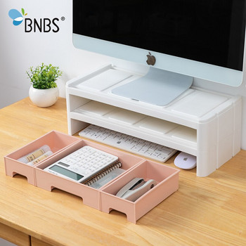 BNBS Органайзер за чекмеджета Настолна кутия за съхранение Шкаф Пластмасов органайзер Скрин с чекмеджета Елементи Повишаване на компютъра Стелаж Рафт