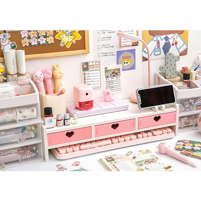 Multifunkčný stolový úložný stojan, ktorý dokáže zdvihnúť monitor, chrániť krčnú chrbticu, ukladať drobnosti, upratať a ušetriť miesto.