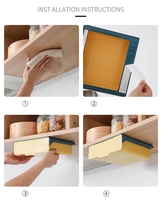 Skrytý stolík pod zásuvku, plastový držiak na kuchynský úložný priestor, organizér na stôl, poznámkové pero, úložný box na písacie potreby, veľký