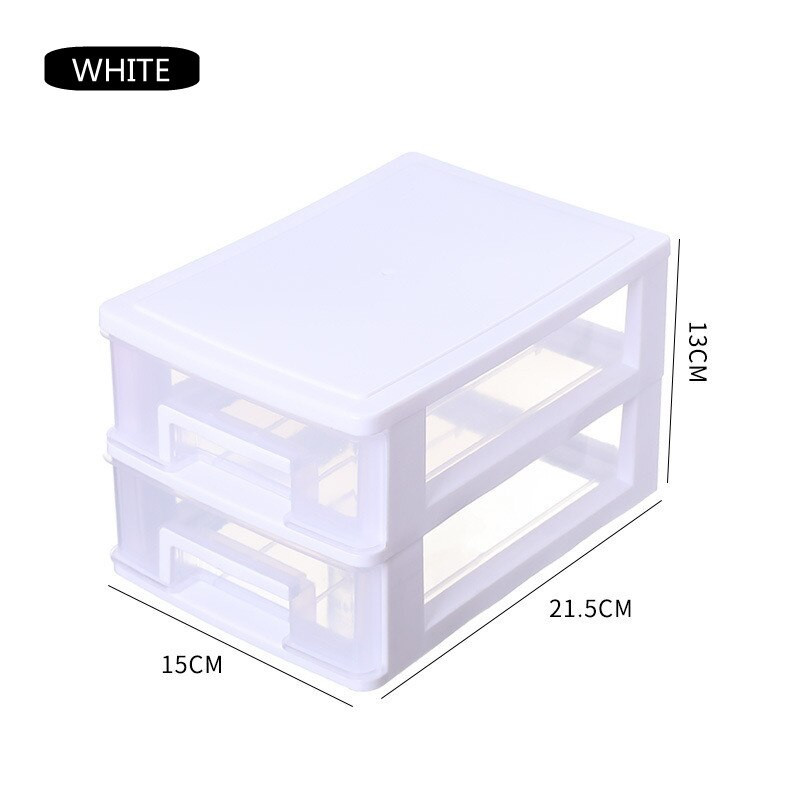 Dvojzásuvkový úložný box na stôl, plastový stojan na spisy, úložný box na kozmetiku, úložný box na make-up