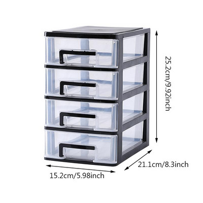Κουτί αποθήκευσης επιφάνειας εργασίας 4 στρώσεων Τύπος συρταριού Διάφορα θήκη Διαφανές κουτί καλλυντικών Desktop makeup Jewelry Organizer Box