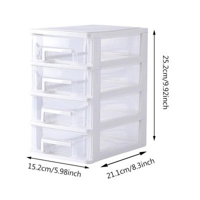 Κουτί αποθήκευσης επιφάνειας εργασίας 4 στρώσεων Τύπος συρταριού Διάφορα θήκη Διαφανές κουτί καλλυντικών Desktop makeup Jewelry Organizer Box