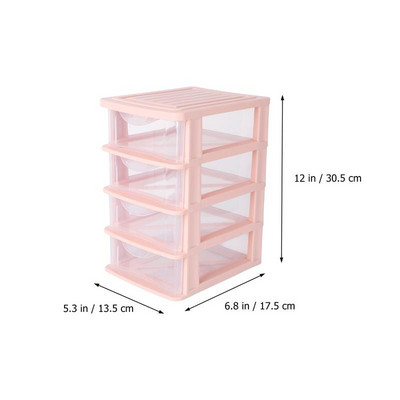 Κουτί αποθήκευσης επιφάνειας εργασίας 4 στρώσεων Τύπος συρταριού Διάφορα θήκη Διαφανές κουτί καλλυντικών Desktop makeup Jewelry Organizer Box