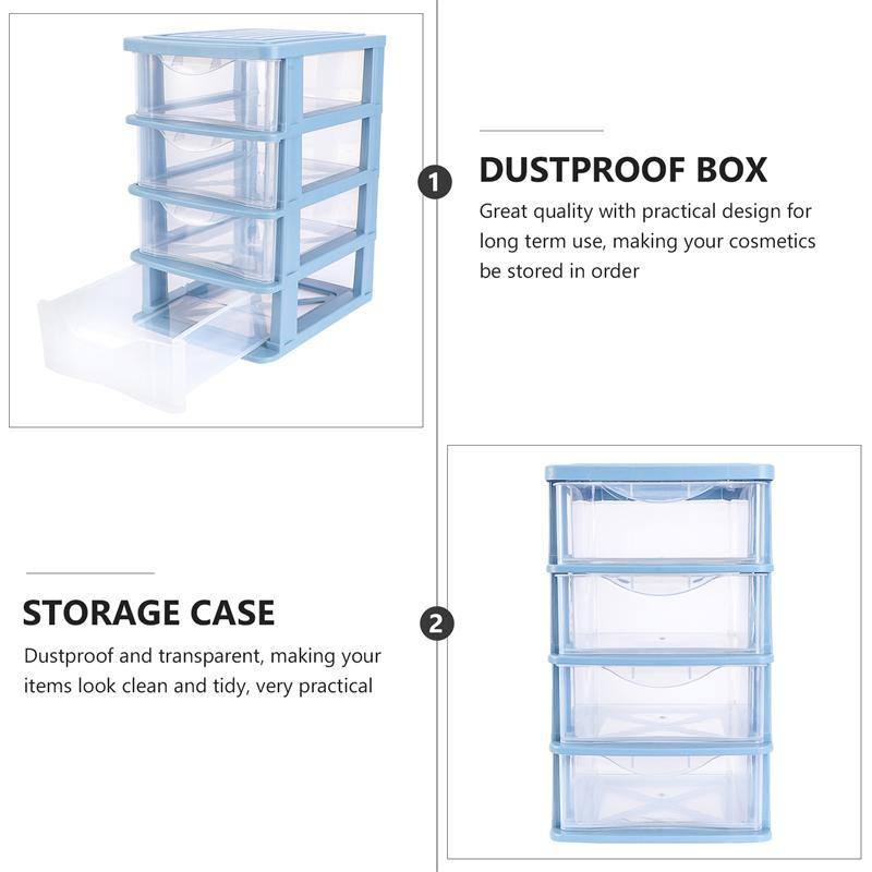 Κουτί αποθήκευσης επιφάνειας εργασίας 4 στρώσεων Τύπος συρταριού Διάφορα θήκη Διαφανές κουτί καλλυντικών Desktop makeup Jewelry Organizer Box