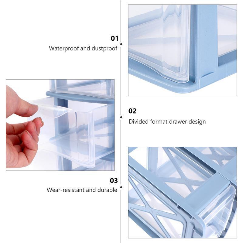Κουτί αποθήκευσης επιφάνειας εργασίας 4 στρώσεων Τύπος συρταριού Διάφορα θήκη Διαφανές κουτί καλλυντικών Desktop makeup Jewelry Organizer Box