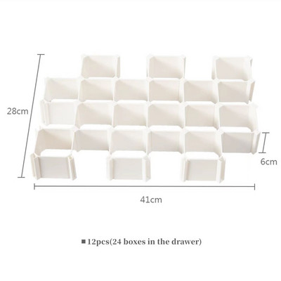 6 ks Honeycom deliaca doska na zásuvky, domácnosť, bezplatná kombinovaná deliaca doska, ponožky, kravaty, spodná bielizeň, úložný priestor, nástroj na delenie šetriaci miesto