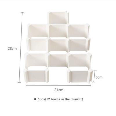 6 ks Honeycom deliaca doska na zásuvky, domácnosť, bezplatná kombinovaná deliaca doska, ponožky, kravaty, spodná bielizeň, úložný priestor, nástroj na delenie šetriaci miesto
