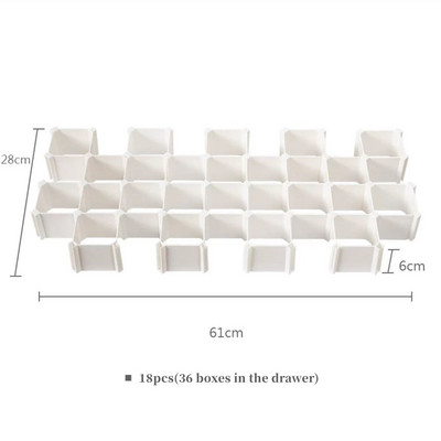6 ks Honeycom deliaca doska na zásuvky, domácnosť, bezplatná kombinovaná deliaca doska, ponožky, kravaty, spodná bielizeň, úložný priestor, nástroj na delenie šetriaci miesto