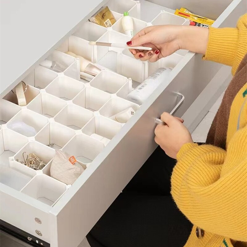 6 ks Honeycom deliaca doska na zásuvky, domácnosť, bezplatná kombinovaná deliaca doska, ponožky, kravaty, spodná bielizeň, úložný priestor, nástroj na delenie šetriaci miesto