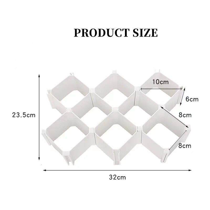 6 ks Honeycom deliaca doska na zásuvky, domácnosť, bezplatná kombinovaná deliaca doska, ponožky, kravaty, spodná bielizeň, úložný priestor, nástroj na delenie šetriaci miesto