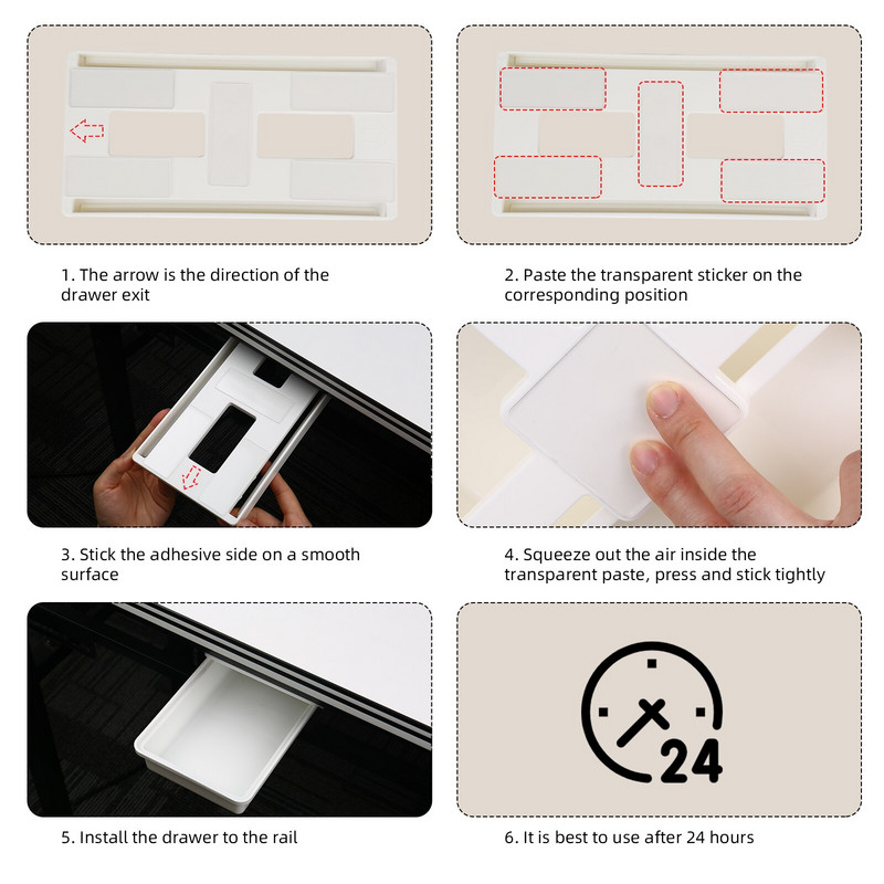 Samoljepljiva ladica ispod stola, skrivena kutija za pohranu, organizator šminke, samoljepljiva kutija, ladica za olovke, kutije za pohranu ispod ladice