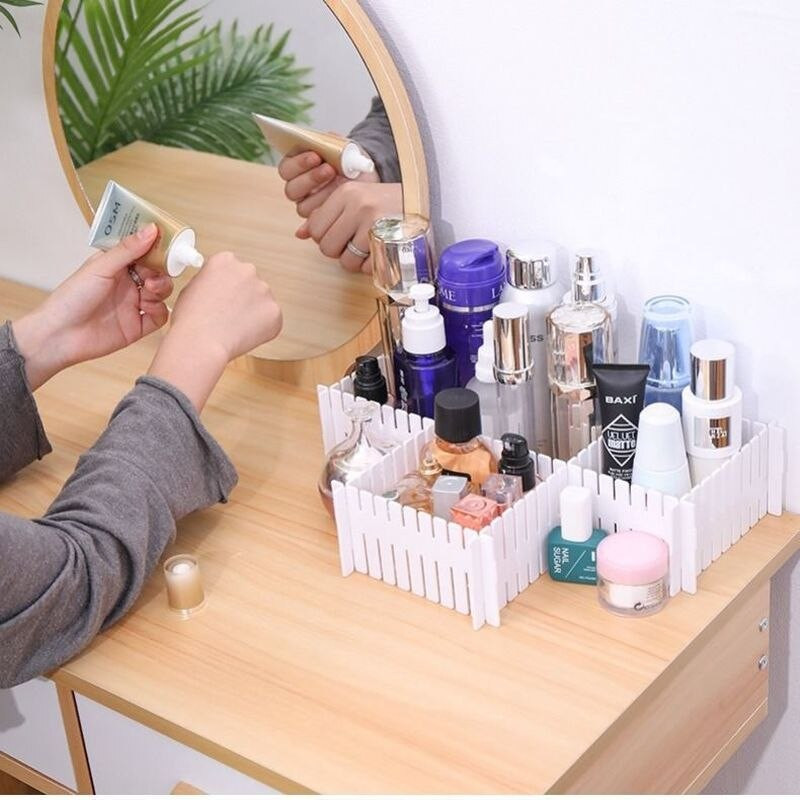 4 ks DIY nastaviteľné oddeľovače zásuviek, úložné police, domácnosť, bezplatná kombinovaná priečka, priestorovo úsporná oddeľovacia priečka