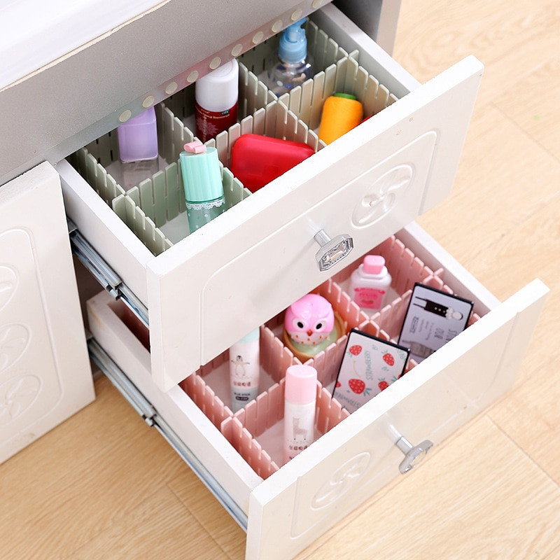 4 ks DIY nastaviteľné oddeľovače zásuviek, úložné police, domácnosť, bezplatná kombinovaná priečka, priestorovo úsporná oddeľovacia priečka