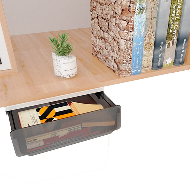 Pašlīmēšanās zem rakstāmgalda atvilktnes uzglabāšanas kastes zīmuļu kancelejas piederumu organizētājs slēptā šķirošanas kaste biroja pildspalvu uzglabāšanas paplātes organizators