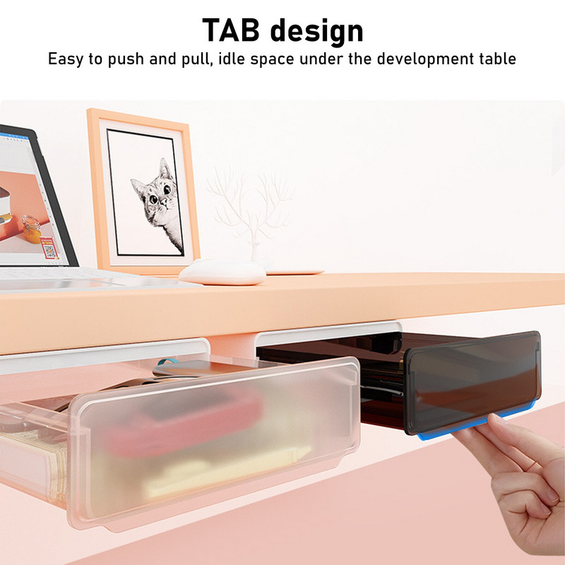 Pašlīmēšanās zem rakstāmgalda atvilktnes uzglabāšanas kastes zīmuļu kancelejas piederumu organizētājs slēptā šķirošanas kaste biroja pildspalvu uzglabāšanas paplātes organizators