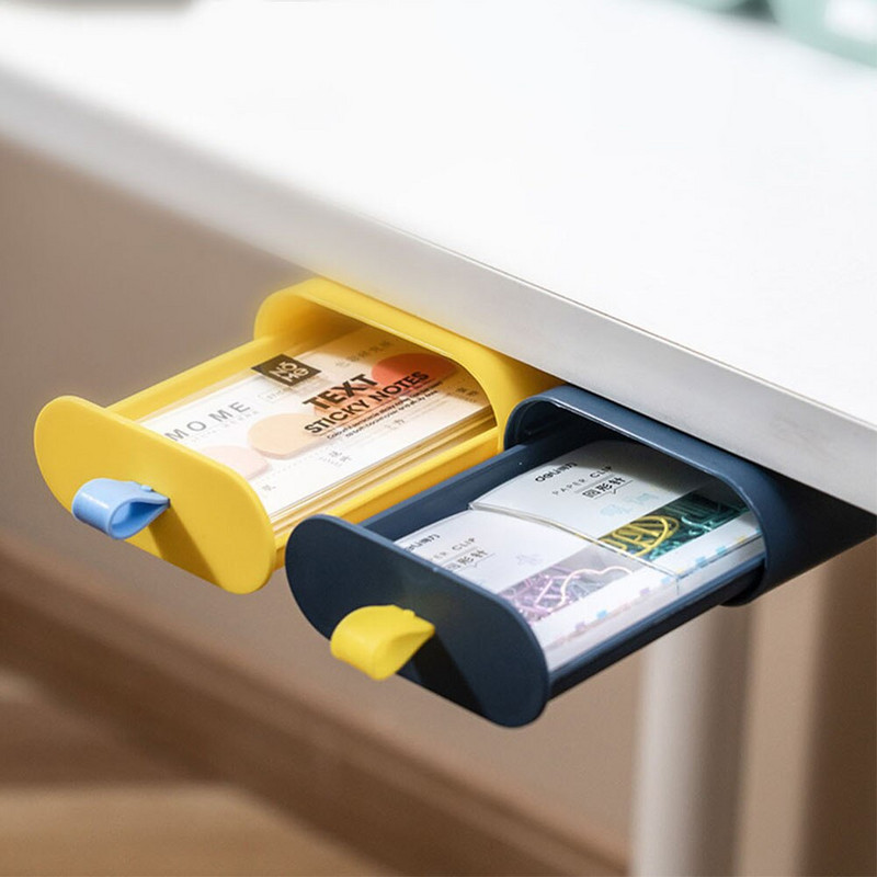 Úložný box TIDY pod stolom, bez dierovačov, štetec na make-up, dokončovacia krabica, kancelárske potreby, plastový organizér, závesná zásuvka