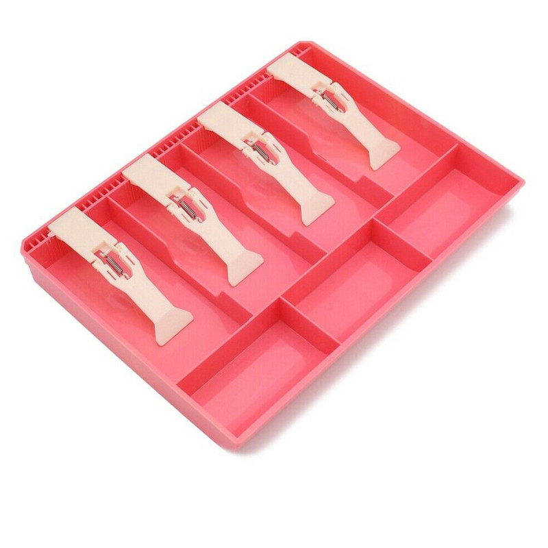 Kutija za supermarket s 4 rešetke Hotelska pohrana Blagajna Ladica za blagajnu s kopčom Zamjena za trgovinu Classify Organizator ABS ladica za novčiće