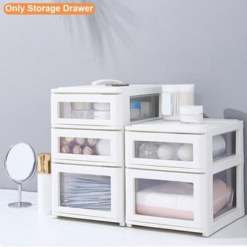 Домашен офис Пластмасови чекмеджета за съхранение Органайзер за бюро за многократна употреба Прозрачен подреждащ се Кухненски дисплей за баня Гладък козметичен
