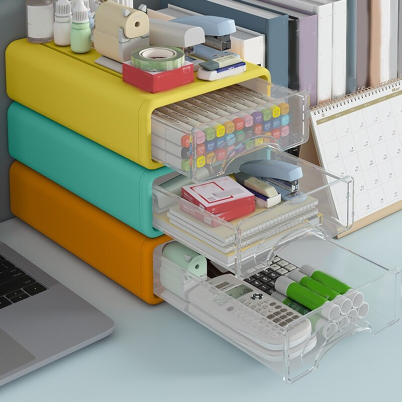 Úložné zásuvky na stôl Organizér na dokumenty Držiak na rôzne veci Kozmetický úložný box na stôl Skrinka Domáca kancelária Kancelárske potreby Stohovateľné