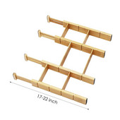 Bambusový deliaci čap zásuviek, organizér do kuchynských zásuviek, nastaviteľný, rozšíriteľný, deliaci čap zásuviek, ľahko inštalovateľná priečka zásuviek