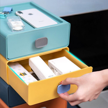 Чекмеджета за съхранение Настолни предмети Кутия за съхранение на козметика Малка пластмасова кутия за бижута Многофункционален мини органайзер за чекмеджета