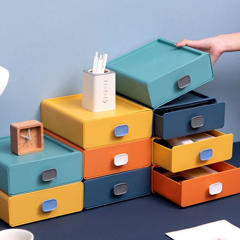 Úložné zásuvky Stolná úložná krabica na drobnosti Kozmetická úložná krabica Malá plastová šperkovnica Multifunkčná mini zásuvková organizér