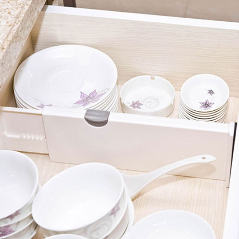 Teleskopický úložný priestor do komody, deliace priečky, organizéry zásuviek, oddeľovače, rozšíriteľný organizér na podnosy do kuchyne, kúpeľne, úložný priestor do komody