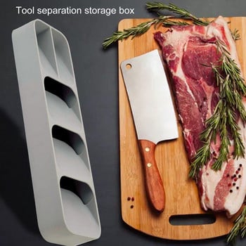 Кухненска кутия за съхранение на прибори Пластмасова тава Поставка за ножове Органайзер за прибори Лъжица Разделител за вилица Контейнер Поставка за блокчета за ножове