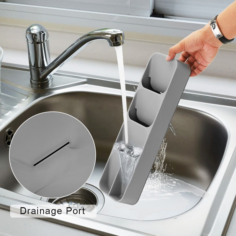 Konyhai evőeszköz tároló doboz műanyag tálca késtartó étkészlet-szervező kanál villa elválasztó tartály kés blokk tartó