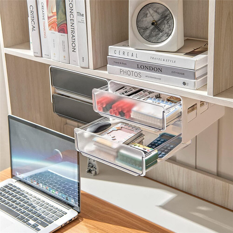 Samolepiaca skriňa na odkladanie pod pult pre domácnosť, papiernictvo, držiak na ceruzky, držiak na perá, kancelárska skrinka na odkladanie pod pult