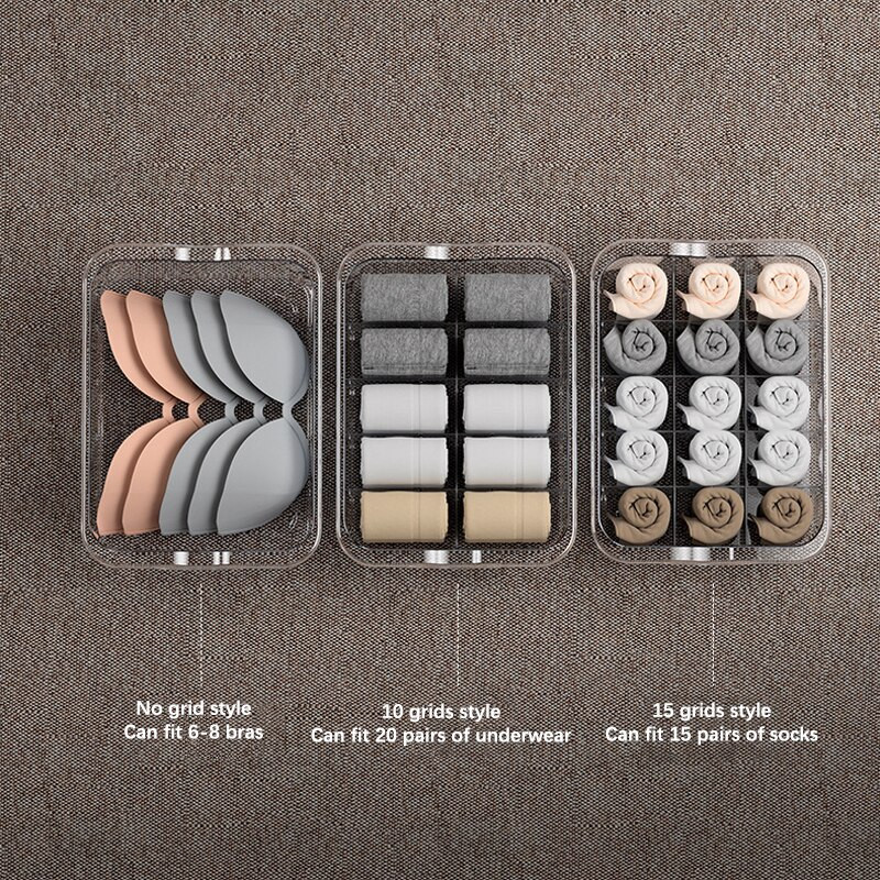 Akrilni organizatori za ladice Organizator za donje rublje Grudnjak Čarape Organizator Kutija za pohranu s rešetkom Organizacija police za ormar za spavaću sobu i skladištenje