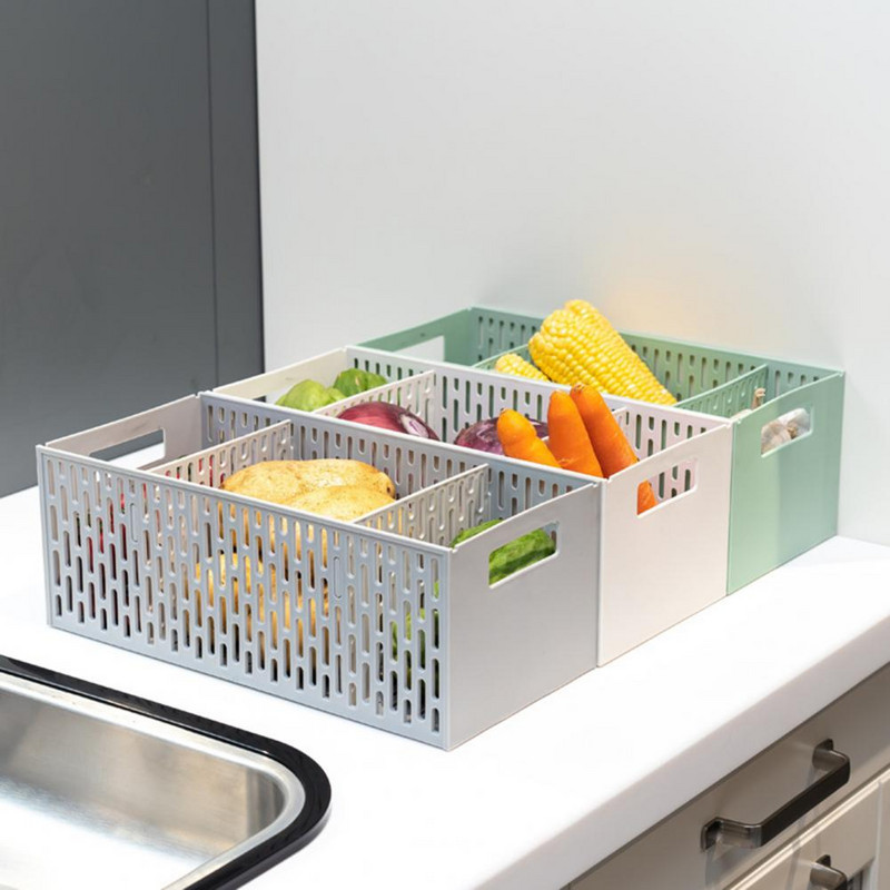 Držiak na kuchynské drobnosti s veľkou kapacitou rukoväte, dizajn s ovocím, vajcami a zeleninou, oddelený odtokový kôš, organizér do chladničky
