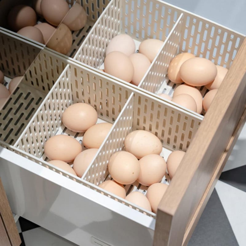 Držiak na kuchynské drobnosti s veľkou kapacitou rukoväte, dizajn s ovocím, vajcami a zeleninou, oddelený odtokový kôš, organizér do chladničky