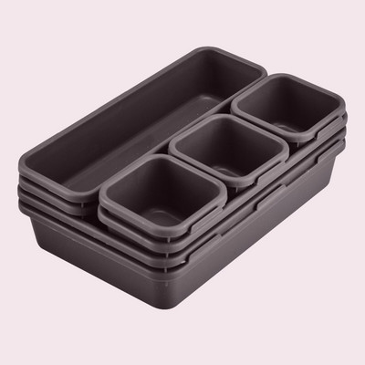 Kutija za organizatore s podijeljenim ladicama od 8 komada Plastična prilagodljiva višenamjenska ladica za pohranu za uredsku organizaciju kućne kupaonske šminke