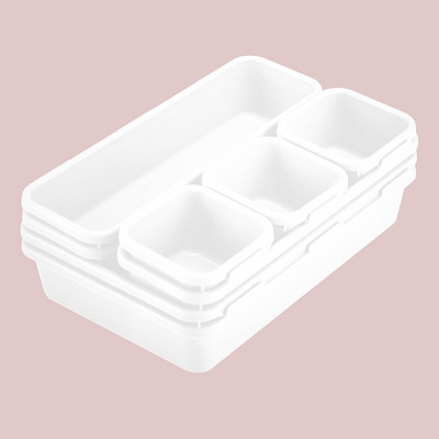 Kutija za organizatore s podijeljenim ladicama od 8 komada Plastična prilagodljiva višenamjenska ladica za pohranu za uredsku organizaciju kućne kupaonske šminke