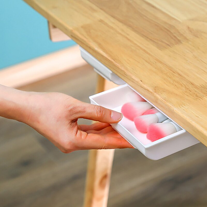 Samolepiaci zásobník na ceruzky, úložný priestor na stôl, organizér do zásuvky, krabica pod stôl, stojan, samolepiaci úložný priestor pod zásuvku na kancelárske potreby